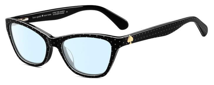 Kate Spade ALAYSHA Women's Cat Eye Blue Light Glasses Black White Polka Dot 51mm