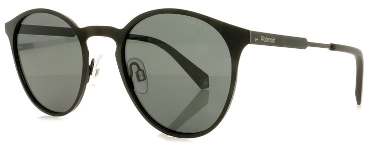 Profile View of Polaroid 4053/S Womens Panthos Designer Sunglasses in Black/Polarized Grey 50 mm