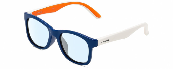 Polaroid Kids 8001/S Unisex Blue Light Filter Glasses Sapphire White Orange 48mm