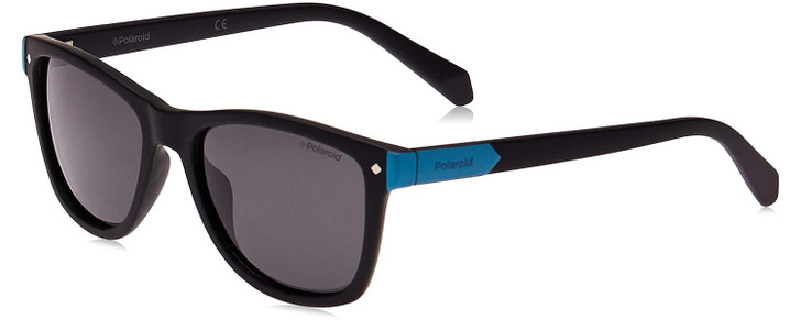 Polaroid Kids 8025/S Unisex Designer Sunglasses in Black Blue/Polarized Grey 48mm