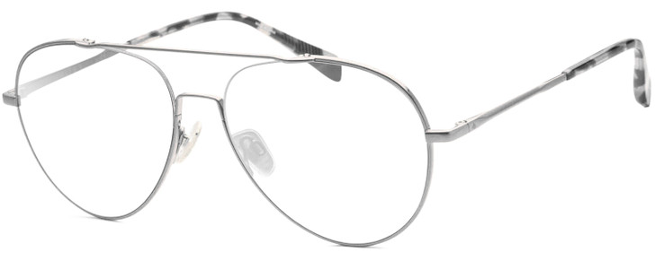Profile View of Rag&Bone 1036 Designer Single Vision Prescription Rx Eyeglasses in Rose Gold Red Tortoise Havana Unisex Pilot Full Rim Metal 58 mm