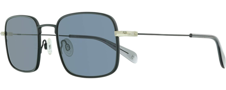 Profile View of Rag&Bone 5023 Unisex Square Designer Sunglasses in Black Gold Crystal/Grey 51 mm