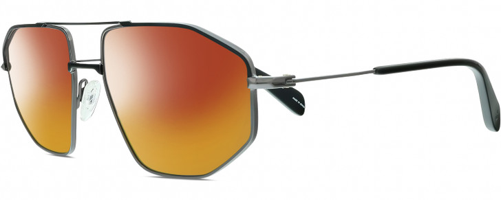 Rag&Bone 5036 Men Pilot Polarized Sunglasses Black Ruthenium Silver 57mm 4 Opt