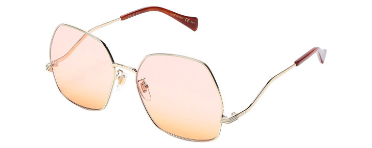 Profile View of GUCCI GG0972S-003 Women Designer Sunglasses Gold Brown Tortoise Havana/Pink 60mm