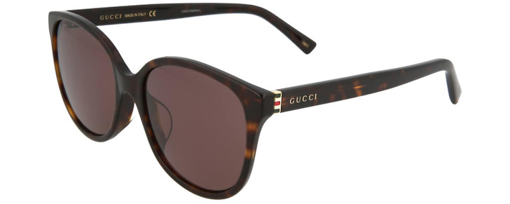 Profile View of GUCCI GG0461SA-002 Women's Sunglasses Brown Havana Tortoise Gold/Rose Pink 55 mm