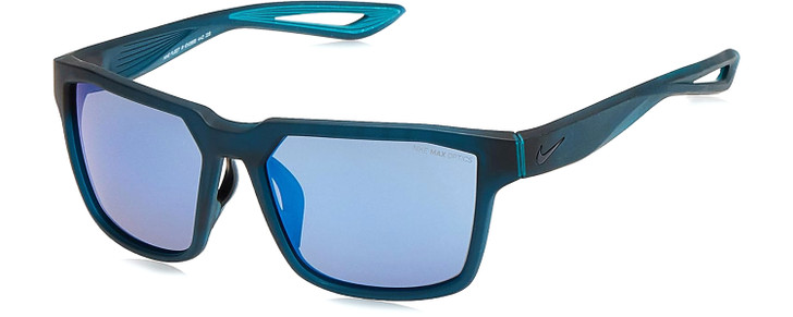 NIKE Fleet-R-EV099-442 Men's Sunglasses in Navy Turquoise/Grey Blue Mirror 55 mm