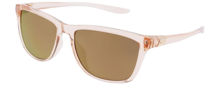 Profile View of NIKE City-Icon-M-DJ0889-664 Unisex Sunglasses Coral Pink Orange/Gold Mirror 56mm