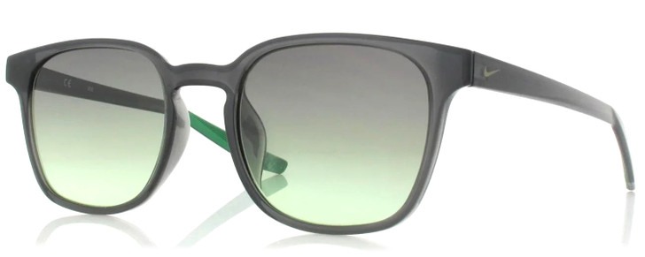 Profile View of NIKE Session-080 Unisex Sunglasses in Oil Grey Crystal Green/Olive Gradient 51mm