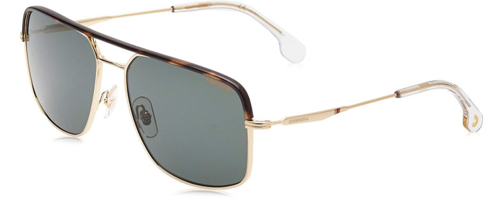 Profile View of Carrera 152-S Women's Sunglasses in Gold Brown Tortoise Clear Crystal/Green 60mm