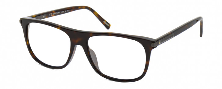 Profile View of Chopard SCH294 Designer Progressive Lens Prescription Rx Eyeglasses in Gloss Dark Brown Tortoise Havana Gunmetal Unisex Panthos Full Rim Acetate 57 mm