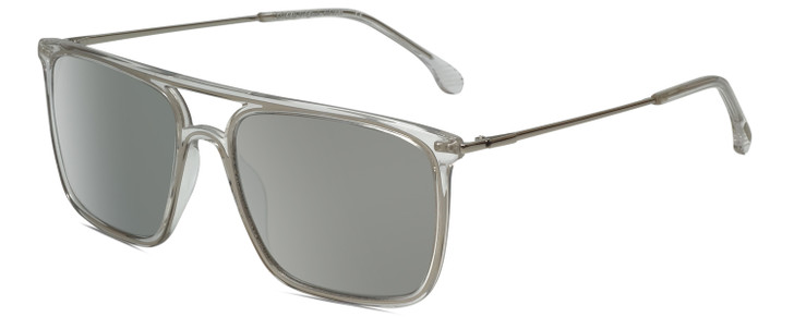 Profile View of Lozza SL4259-P79X Unisex Aviator Sunglasses in Clear Crystal/Silver Mirror 56 mm