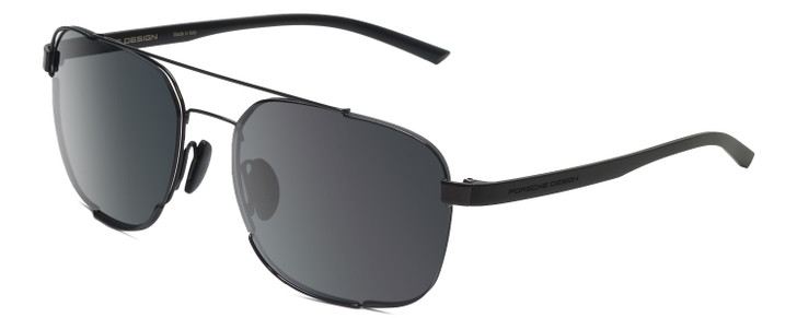 Profile View of Porsche Design P8922-A Mens Aviator Designer Sunglasses in Shiny Black/Grey 59mm