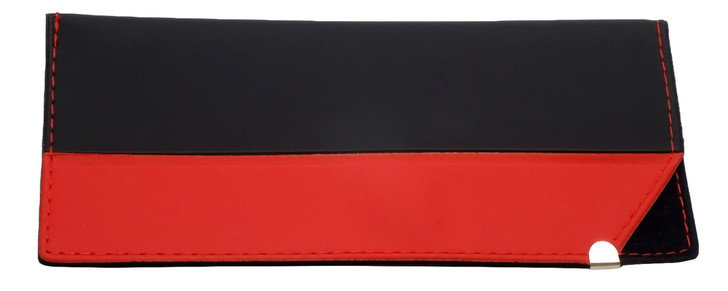 Image 1 of Wholesale Bulk Lot of Red Calabria EyeGlasses Case Soft Syn.Leather Felt Pouch Slip-In Eyewear Bag