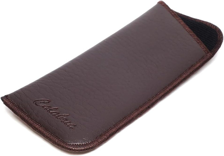 Image 1 of Wholesale Bulk Lot of Brown Mens Womens Slim No-Clip EyeGlasses Case Soft Syn.Leather Felt Interior