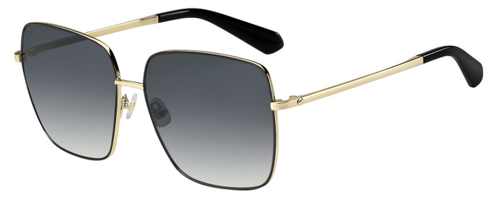 Profile View of Kate Spade FENTON/G/S 807 Womens Sunglasses Silver Black/Grey Blue Gradient 60mm