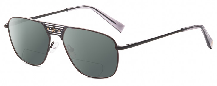 Elton John CONCORDE Unisex Pilot Polarized BIFOCAL Sunglass Gunmetal Black 56 mm