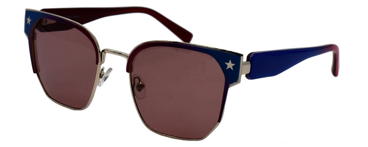 Elton John SHERBET 1 Unisex Cat Eye Sunglasses Blue Red Pink/Polarized Rose 53mm