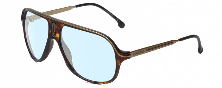Carrera SAFARI 65 Unisex Aviator Blue Light Glasses Havana Brown Gold Black 62mm