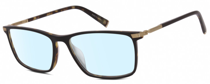 John Varvatos V408 Unisex Blue Light Glasses in Black Havana Tortoise Gold 58 mm