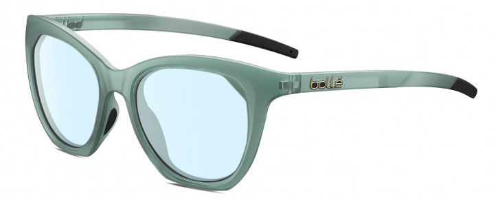 Bolle PRIZE Women's Cat Eye Designer Blue Light Glasses Green Grey Crystal 51 mm