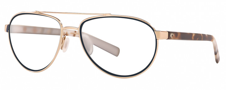 Costa Del Mar Fernandina Designer Reading Glasses Brushed Gold Brown Tortoise Havana Pilot 57mm