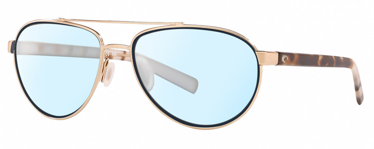 Costa Del Mar Fernandina Women Pilot Blue Light Glasses Gold Brown Tortoise 57mm