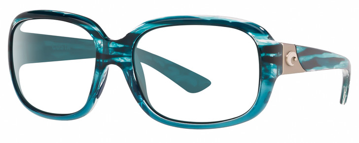 Costa Del Mar Gannet Womens Square Eyeglasses Blue Clear Crystal 58mm Rx-BIFOCAL