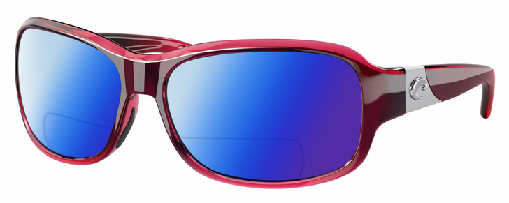 Costa Del Mar Inlet Womens Polarized BIFOCAL Sunglasses Pink Crystal Silver 58mm