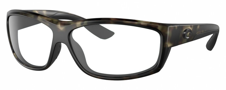 Profile View of Costa Del Mar Salt Break Designer Progressive Lens Prescription Rx Eyeglasses in Matte Brown Gray Crystal Black Wetlands Unisex Rectangular Full Rim Acetate 65 mm