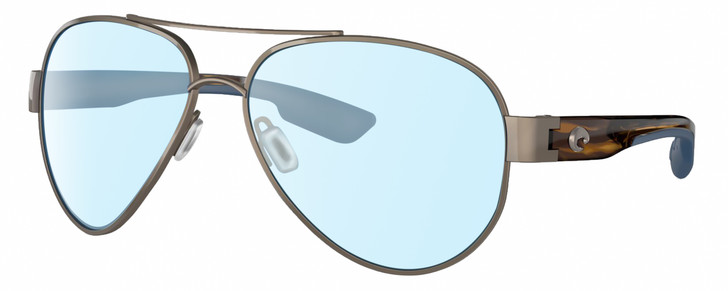 Profile View of Costa Del Mar South Point Designer Blue Light Blocking Eyeglasses in Golden Pearl Brown Tortoise Havana Blue Unisex Pilot Full Rim Metal 59 mm