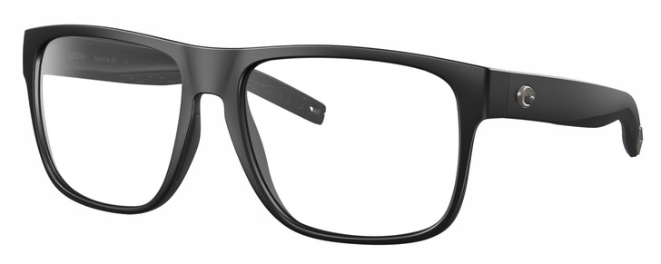 Profile View of Costa Del Mar Spearo XL Designer Bi-Focal Prescription Rx Eyeglasses in Matte Black Unisex Square Full Rim Acetate 59 mm