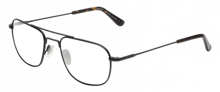 Profile View of American Optical Checkmate Designer Bi-Focal Prescription Rx Eyeglasses in Matte Black Brown Tortoise Havana Unisex Pilot Full Rim Metal 56 mm