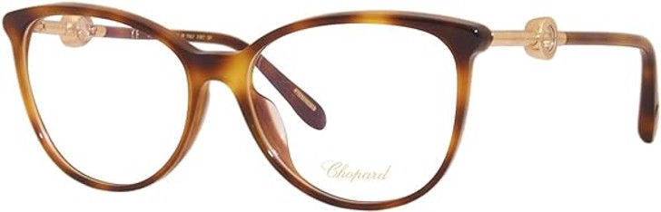 Profile View of Chopard 23KT Gold Plated VCH283S-0752 Cateye Reading Glasses Tortoise Brown 55mm