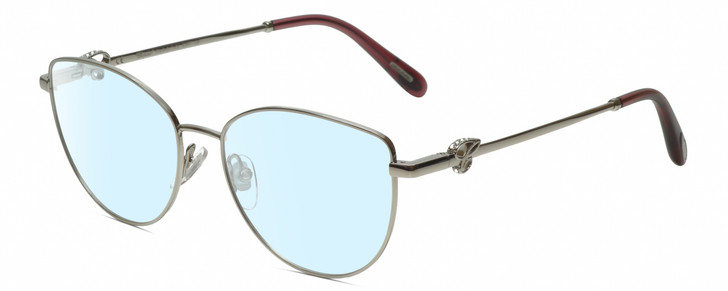Chopard VCHF51S-0579 23KT Gold Plated Cat Eye Blue Light Glasses in Silver 54 mm