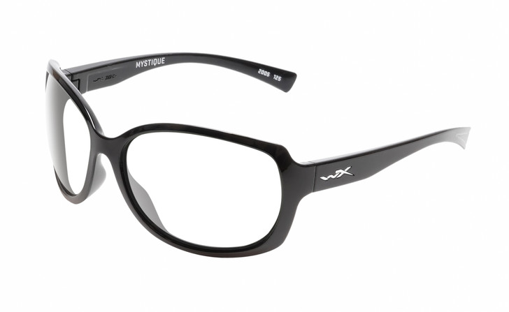 Wiley-X Mystique Designer Reading Glasses Gloss Black Silver Oval 64mm