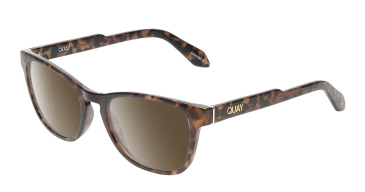 QUAY Australia Hardwire Mini Unisex Cateye Polarized Sunglasses in Tortoise 51mm