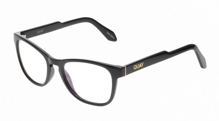 QUAY Australia Hardwire Mini Unisex Cat Eye Glasses Black & Gold 51mm Rx-BIFOCAL