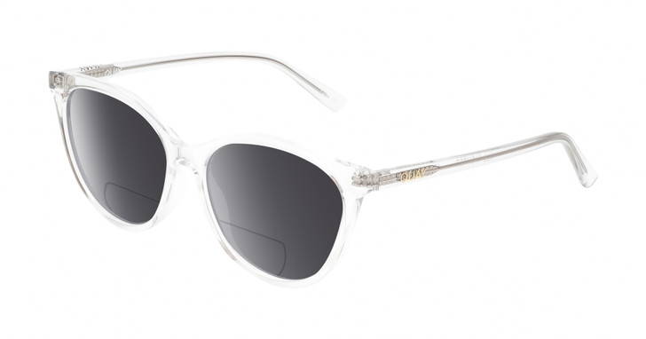 QUAY Australia All Nighter Cat Eye Polarized BIFOCAL Sunglass Clear Crystal 55mm