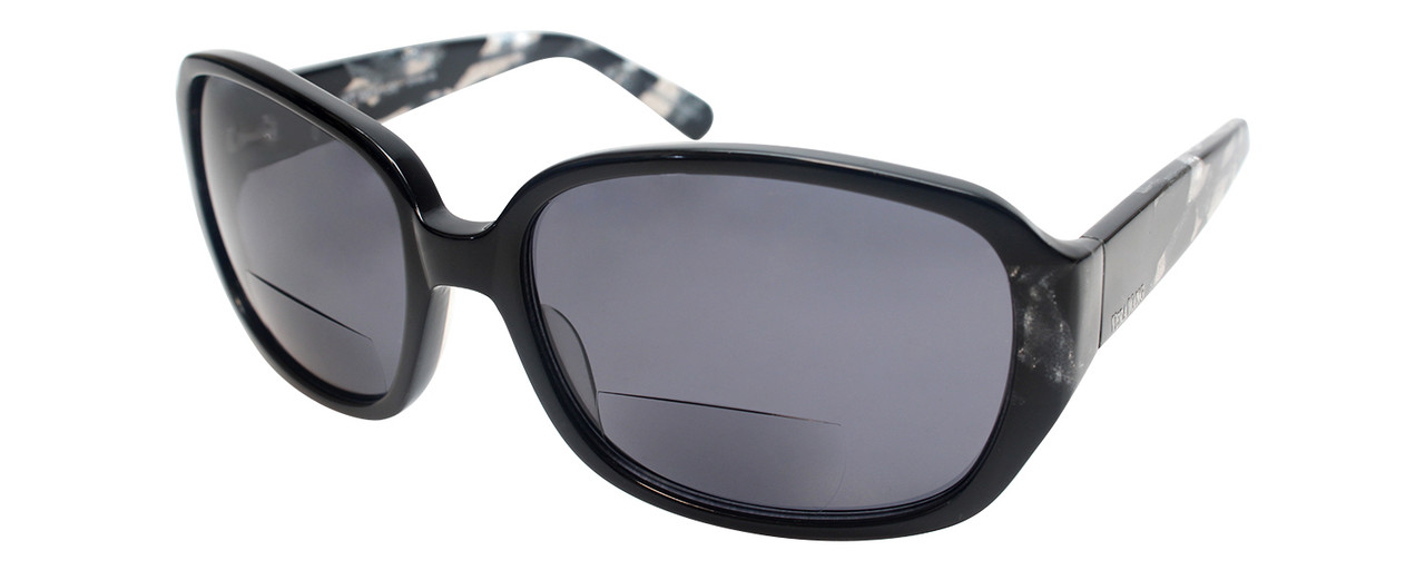 Vera Wang Designer Bi-Focal Sunglasses Flint Black/Brown Marble 57mm