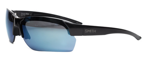 Smith Optics ENVOY MAX Unisex .5-Rimless Sunglasses Gloss Black/Blue Mirror  71mm