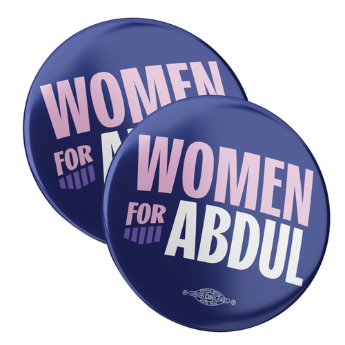 Women For Abdul (2.25" Pin-Back Button -- Pack Of Two!)