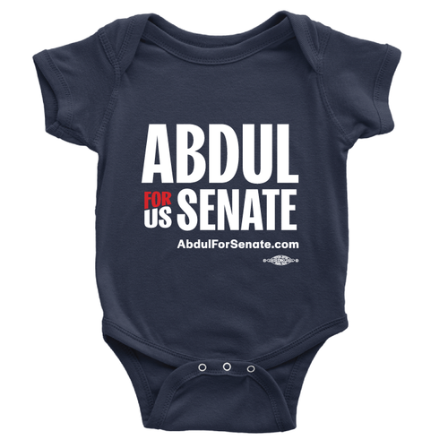 Abdul For US Senate - Stacked (Navy Onesie)