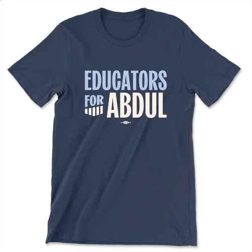 Educators For Abdul (Unisex & Women's Navy Tee)