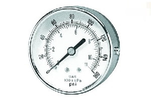 PRES GAUGE 1/4" 0-160PSI BTM MT