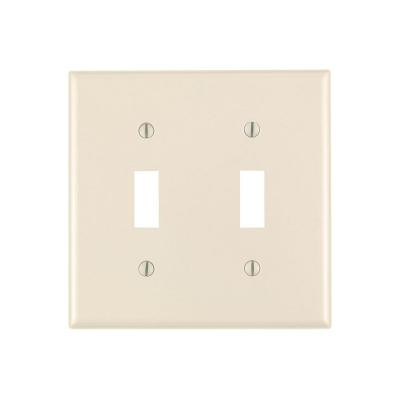 2 GANG TOGGLE PLATE LIGHT ALMOND