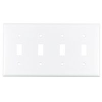 4 GANG TOGGLE PLATE WHITE