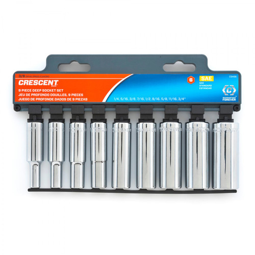 3/8"CRESCENT SOCKET CLIP SAE 9PC