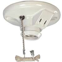 PORC PULL CHAIN LAMPHLDR W/OUTLT