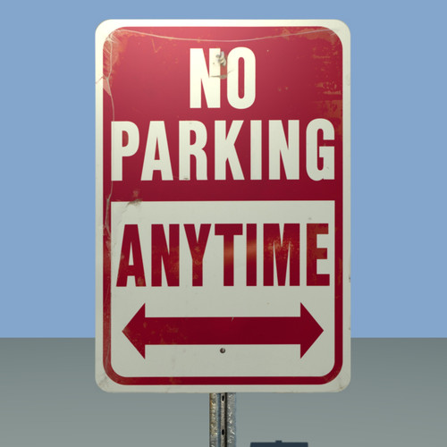 6" x 14" Red Polyl Sign "No Parking"