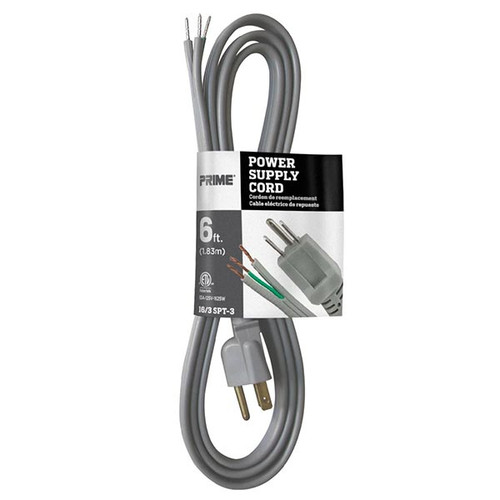 16/3 POWER SUPPLY CORD GREY 6'
